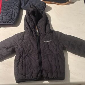 Columbia Reversible Black Puffer and Fleece Camo Hooded Jacket